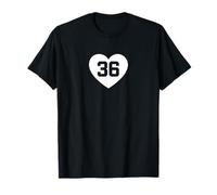 I Love Jersey Numero 36 Cuore Sport Fan Maglietta