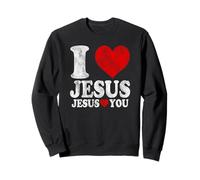 I Love Jesus and Jesus Loves you Christian Blessing Vintage Felpa
