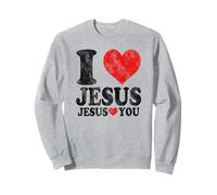 I Love Jesus and Jesus Loves you Christian Blessing Vintage Felpa