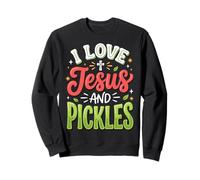 I Love Jesus And Pickles Felpa