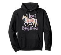 I Love Jesus And Riding Horses Felpa con Cappuccio