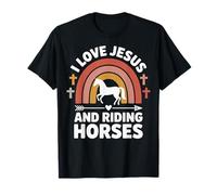 I Love Jesus And Riding Horses Maglietta