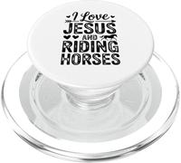 I Love Jesus and Riding Horses Western Faith Citazione PopSockets PopGrip per MagSafe