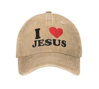 I Love Jesus Cappellini da Baseball Moda Distressed Denim Washed Sun cap Uomo Donna Outdoor all Seasons Travel Adjustable Caps Cappello di Cotone, per Tutte Le Stagioni
