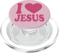 I Love Jesus | Carino Cuore Cristiano Cristo Seguaci Rosa PopSockets PopGrip per MagSafe