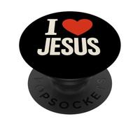 I Love Jesus Cuore Fede Religione Cristiana Regalo PopSockets PopGrip Adesivo