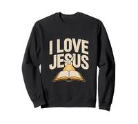 I Love Jesus Dove E Bibbia Citazione Spirituale Felpa