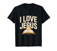I Love Jesus Dove E Bibbia Citazione Spirituale Maglietta