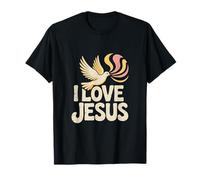 I Love Jesus Dove Religione Fede Spirituale Maglietta