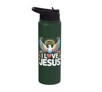 I Love Jesus Inspirational Fedele Espressione Con Colomba Stainless Steel Insulated Water Bottle