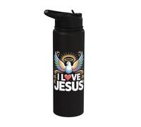 I Love Jesus Inspirational Fedele Espressione Con Colomba Stainless Steel Insulated Water Bottle