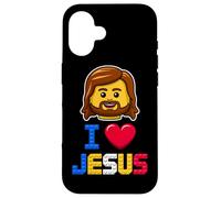 I Love Jesus Master Builder Building Mattoni Blocchi Christian Custodia per iPhone 16