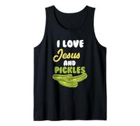I Love Jesus & Pickles - Amante dei sottaceti Vegetariani Religiosi Canotta