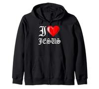 I Love Jesus T-Shirt Felpa con Cappuccio
