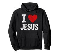I Love Jesus Vintage Gesù Felpa con Cappuccio