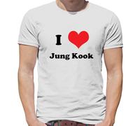 I Love Jung Kook T-Shirt Uomo K Pop Fan Tour Gig Music Dynamite