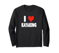 I Love Kayak - Heart Kayaker Boat River Ocean Rapids Maglia a Manica