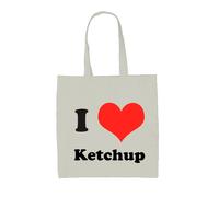 I Love Ketchup - Borsa Tote IN Tela - Pomodoro Divertente Rosso Salsa Amante