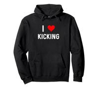 I Love Kicking - Cuore Kickboxing Kickboxer Arti Marziali Felpa con Cappuccio