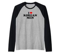 I Love Korean Men Maglia con Maniche Raglan