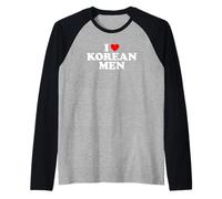 I Love Korean Men Maglia con Maniche Raglan