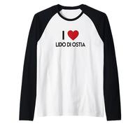I Love Lido di Ostia, Città in Italia con Cuore Maglia con Maniche Raglan