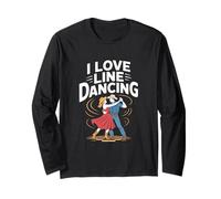 I Love Line Dancing Cowboy Divertimento Maglia a Manica