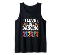 I Love Line Dancing Fun Boots Moves Colorati Canotta