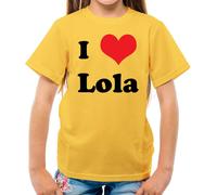 I Love Lola - T-Shirt - Cantante Canzone Love Ventola Messy Young Concerto Luce