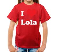 I Love Lola - T-Shirt - Cantante Canzone Love Ventola Messy Young Concerto Luce