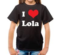 I Love Lola - T-Shirt - Cantante Canzone Love Ventola Messy Young Concerto Luce