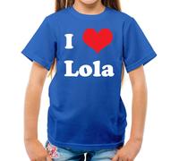 I Love Lola - T-Shirt - Cantante Canzone Love Ventola Messy Young Concerto Luce