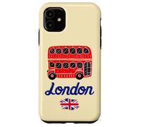 I Love London, Cool London UK Red Bus Illustration Graphic Custodia per iPhone 11