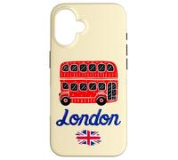 I Love London, Cool London UK Red Bus Illustration Graphic Custodia per iPhone 16