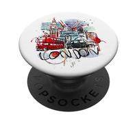 I Love London, Cool Unique London sketch drawing skyline PopSockets PopGrip Adesivo