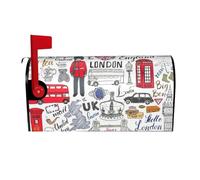 I Love London Print Charming Magnetic Mailbox Cover Design unico per cassette postali standard di grandi dimensioni