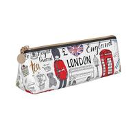 I Love London Print PVC Coin Purse Money Bag Makeup Case Pencil Pouch Zipper cancelleria caso Donne Uomini, Bianco, One Size, Semplice