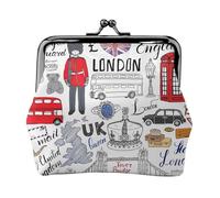 I Love London Printing, piccolo kit da viaggio, borsa compatta per campeggio, avventure e viaggi di pesca, nero, Taglia unica, Art Deco