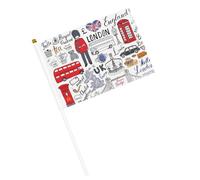 I Love London, stampa su entrambi i lati, bandiere tenute in mano, per interni ed esterni, decorazione per sport, festival, eventi