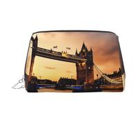 I Love London, trousse da viaggio con scomparti, borsa da toilette portatile da donna, Argento, One Size