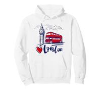 I Love London UK Sketch Drawing Novelty Cool Graphic London Felpa con Cappuccio