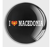 I Love Macedonia Calamite da frigorifero in vetro con bandiera della Macedonia piccoli magneti divertenti magneti souvenir regalo lavastoviglie magneti per cucina, ufficio, aula casa forniture