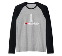 I Love Madrid Funny Empire State Gag Joke Prank Cool Humor Maglia con Maniche Raglan
