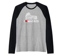 I Love Madrid Funny Prank Colosseum Gag Joke Landmark Humor Maglia con Maniche Raglan