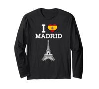 I Love Madrid Funny Prank Eiffel Tower Joke Prankster Humor Maglia a Manica