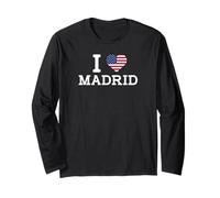 I Love Madrid Funny USA Flag Prank Joke Gag Prankster Humor Maglia a Manica