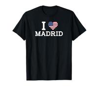 I Love Madrid Funny USA Flag Prank Joke Gag Prankster Humor Maglietta