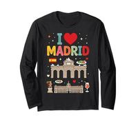 I Love Madrid Spagna Viaggio Souvenir Maglia a Manica
