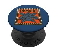 I Love Maine Mirtilli arte Mainer PopSockets PopGrip Adesivo
