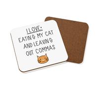 I Love Mangiare My Gatto E Lasciare Fuori Commas Sottobicchiere - Divertente